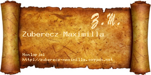 Zuberecz Maximilla névjegykártya